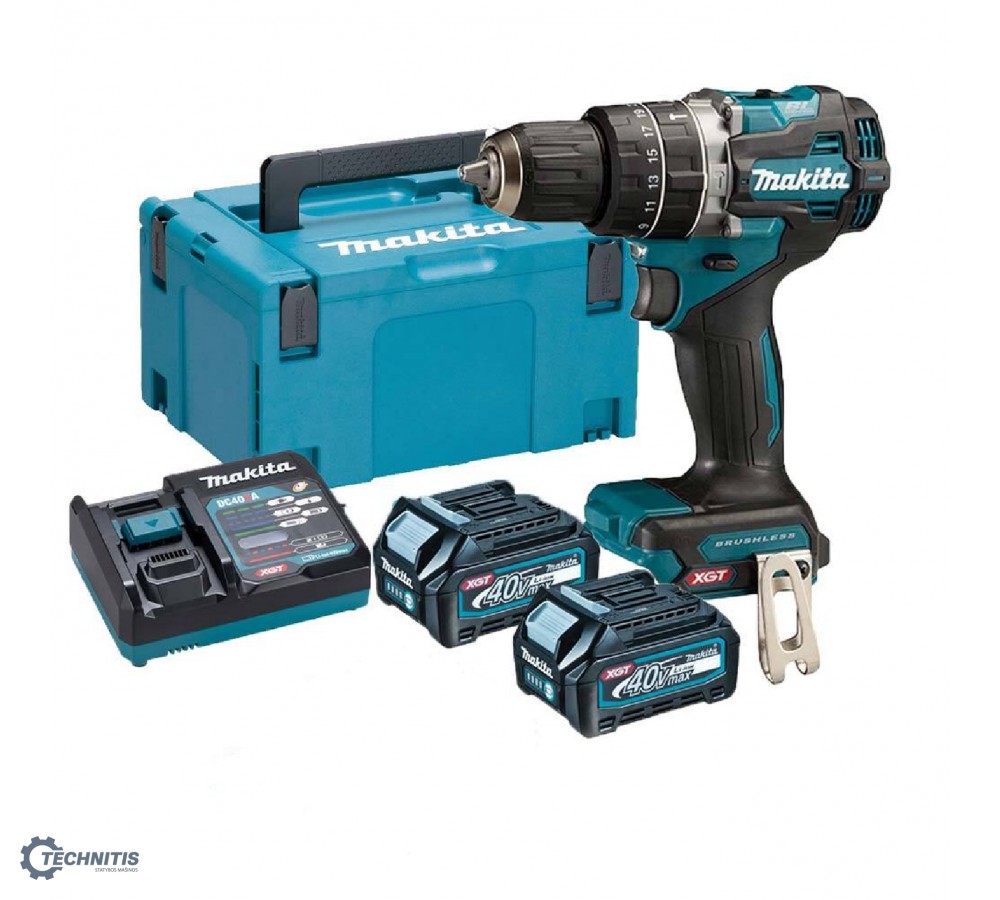 Makita HP002GD201 XGT smūginis gręžtuvas - suktuvas 2x2.5 Ah